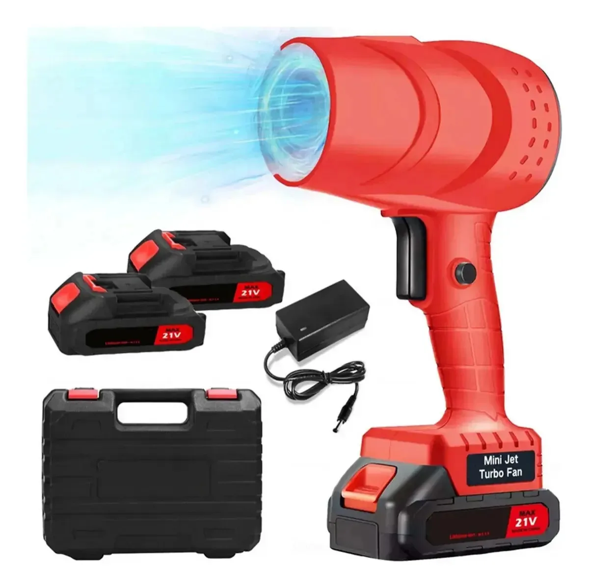 Soprador GM Bear Turbo 12V Sem Fio Para Limpeza Automotiva e Doméstica, com 2 Baterias e Maleta
