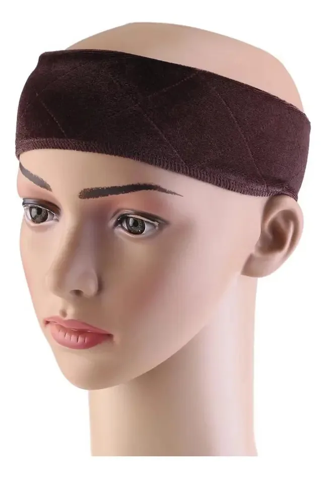 Faixa Hair Grip Marrom Para Fixar Perucas Lace Wig De Veludo