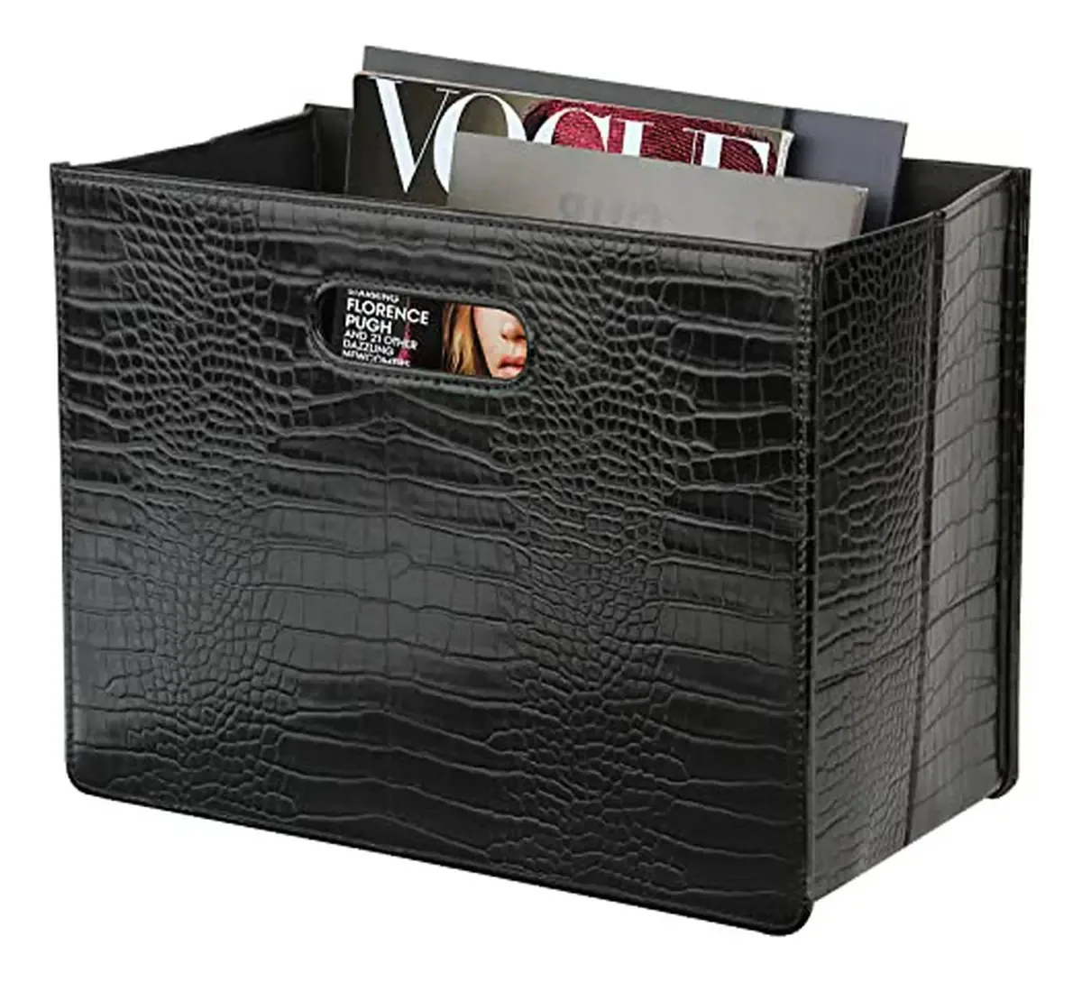 Organizador de revistas dobrável, porta-arquivos e porta-jornais