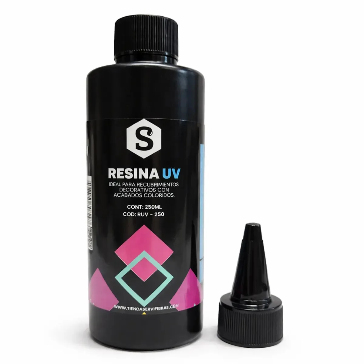 Resina UV transparente Servifibers 250 ml com bico de secagem rápida com luz UV de alto brilho e baixo encolhimento