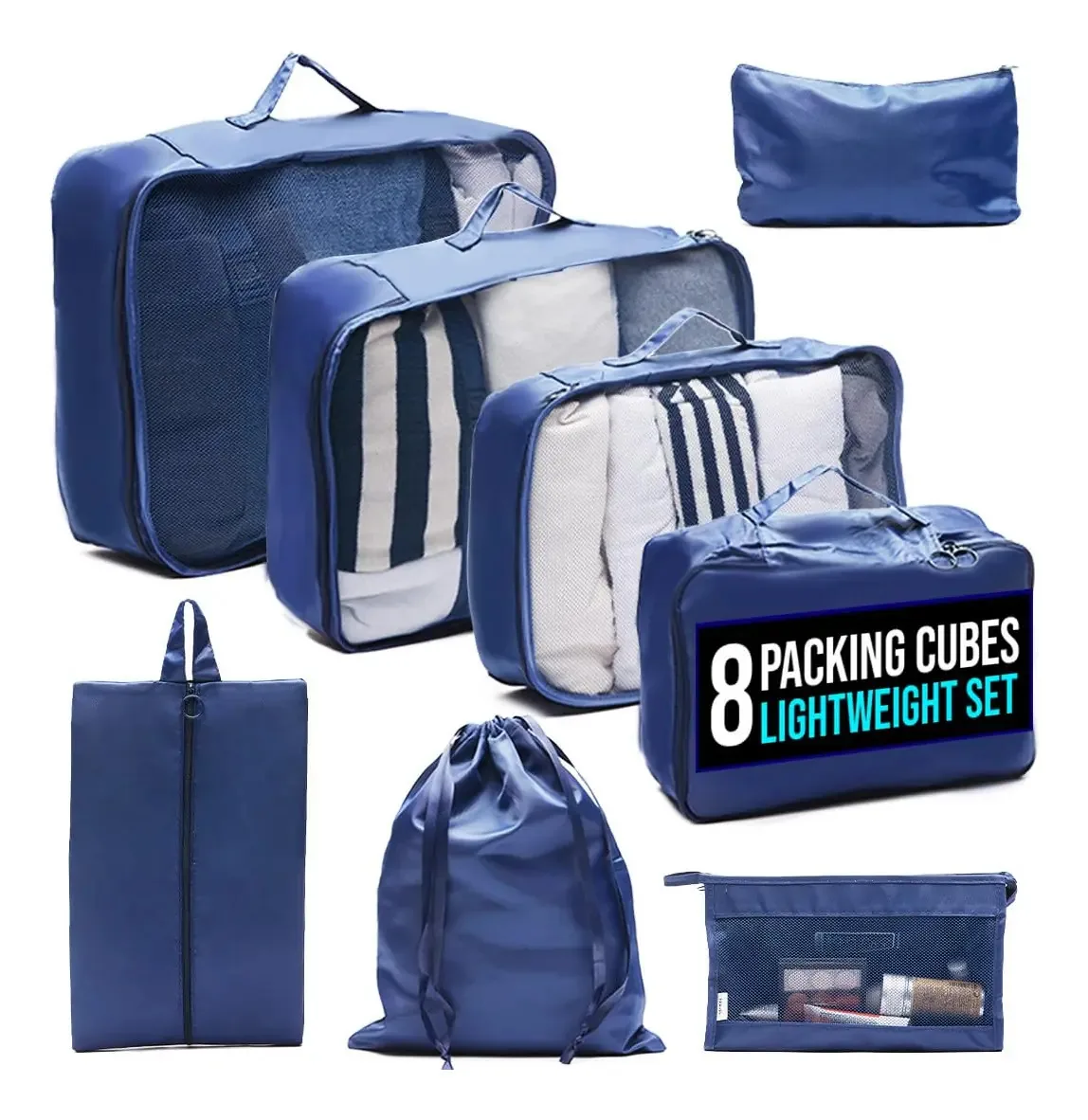 Conjunto Lilito de 8 caixas de bagagem para viagens, organizador