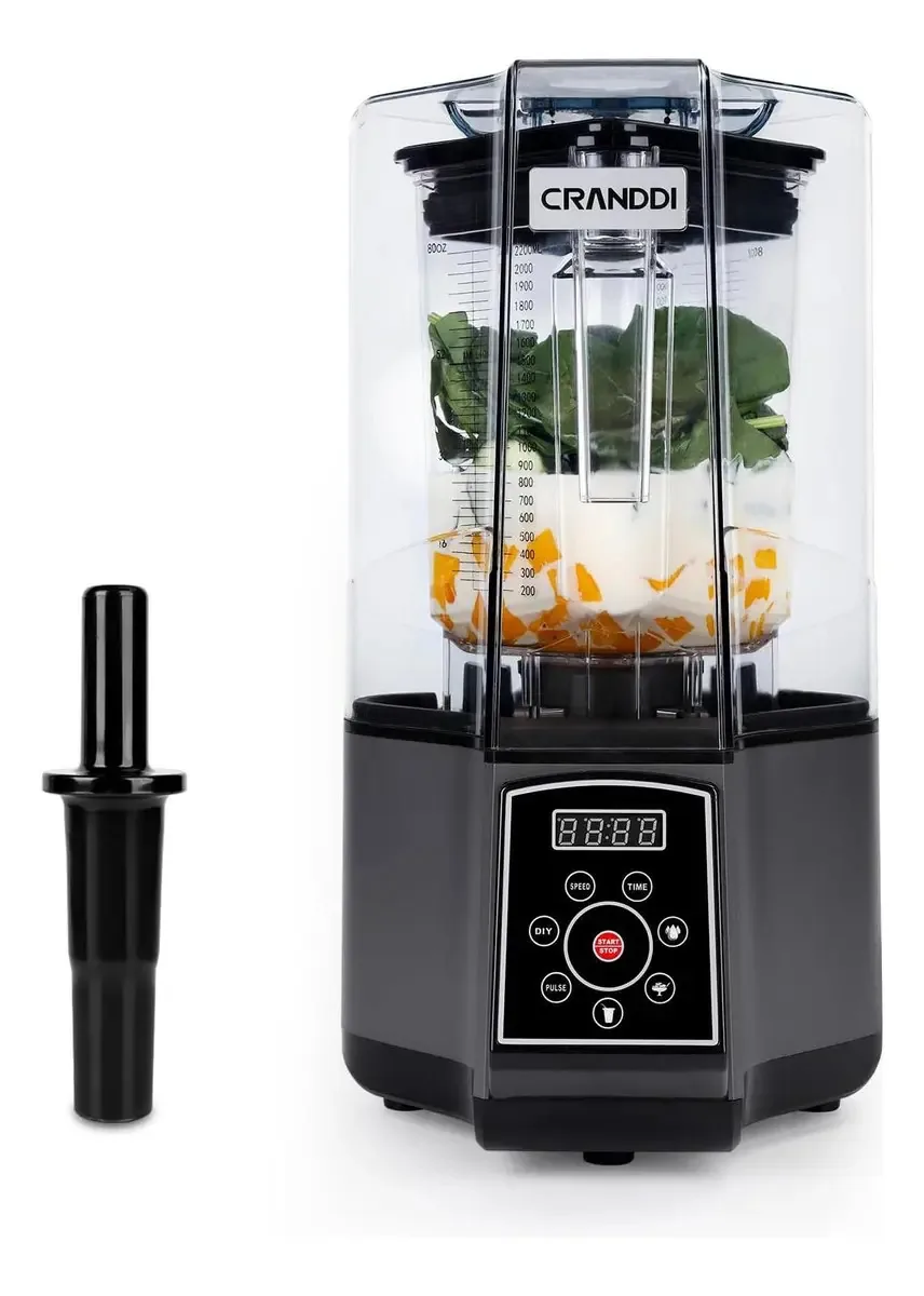 Liquidificador inteligente comercial Cranddi, 1500 W, 4 funções