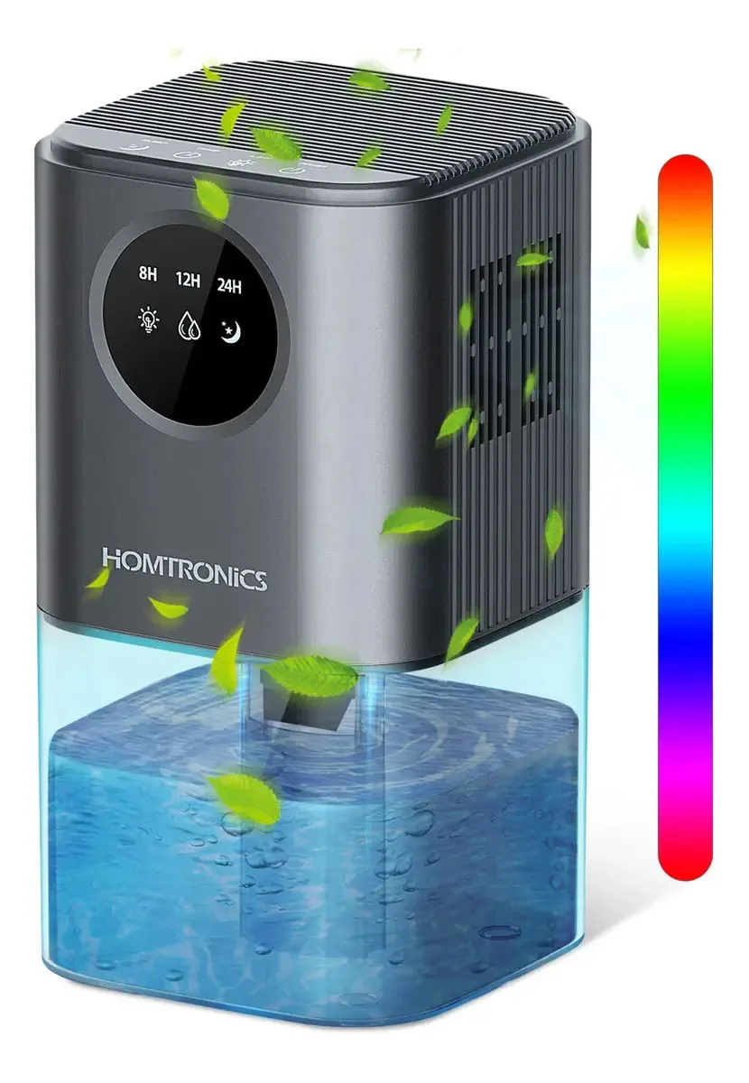 Desumidificadores elétricos domésticos 1700ml Led 7 cores cor prata