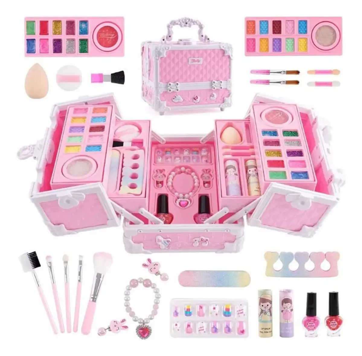 Conjunto de beleza lavável de brinquedos de maquiagem para meninas