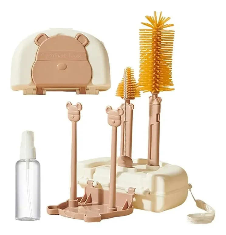 Kit de limpeza para escovas de garrafas de viagem