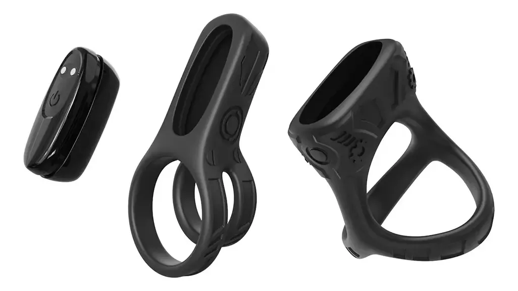 Vibrador removível com 2 anéis para pênis masculino