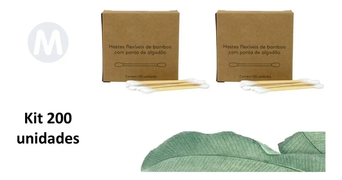 Cotonetes Ecológicos Bambu Biodegradáveis C/200 Un