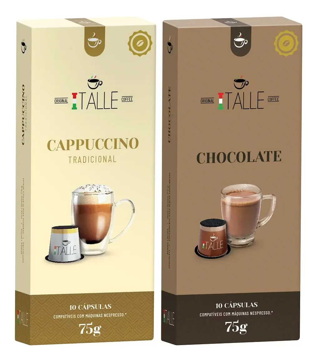 Kit Café Italle Capsulas Nespresso Chocolate Cappuccino
