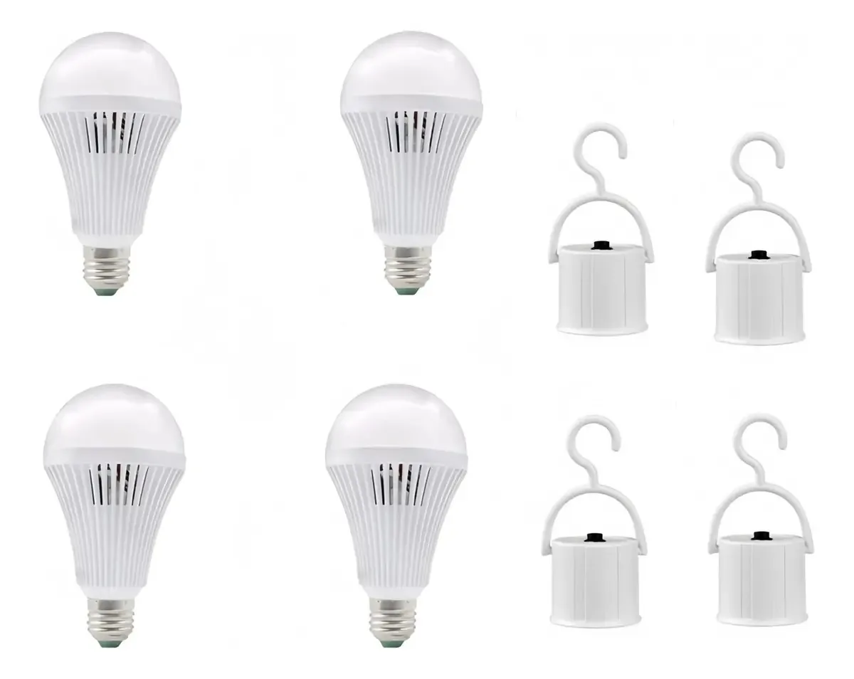 Pacote de 4 lâmpadas LED de emergência, lâmpadas LED