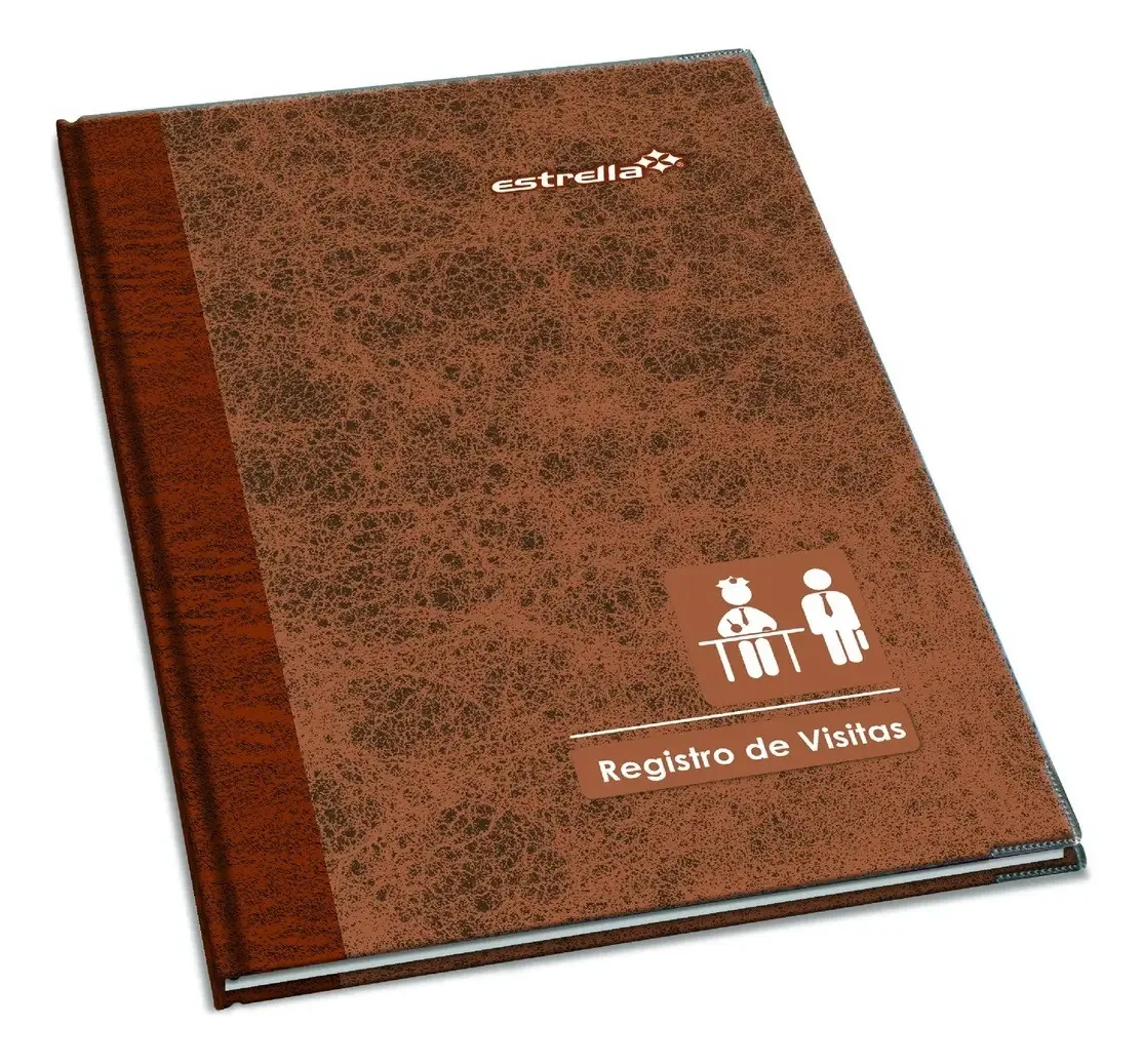 Livro Florete Estrela Registro de Visitas 96 Folhas Cor Cáqui