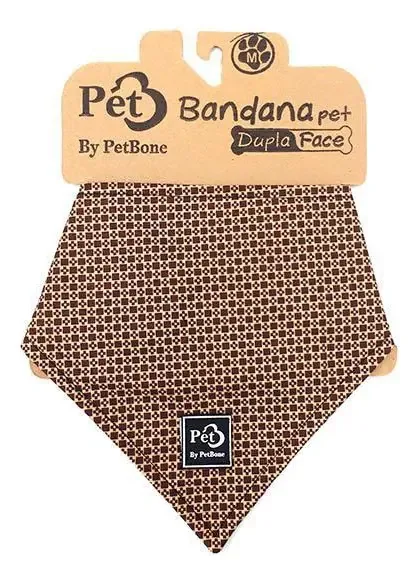 Bandana Pet Petbone P - Luxo Quadrado Marrom