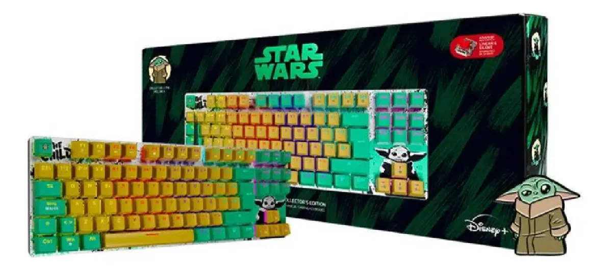 Teclado mecânico Primus Grogu Ballista 80t Coffee Teclado verde