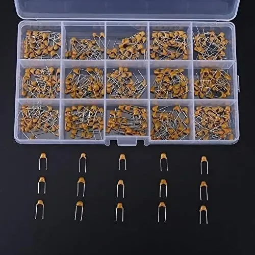 450pcs 10pf-100nf 15 Capacitores Cerâmicos Kit De Valores Capacitor Cerâmico Multicamadas Com Caixa