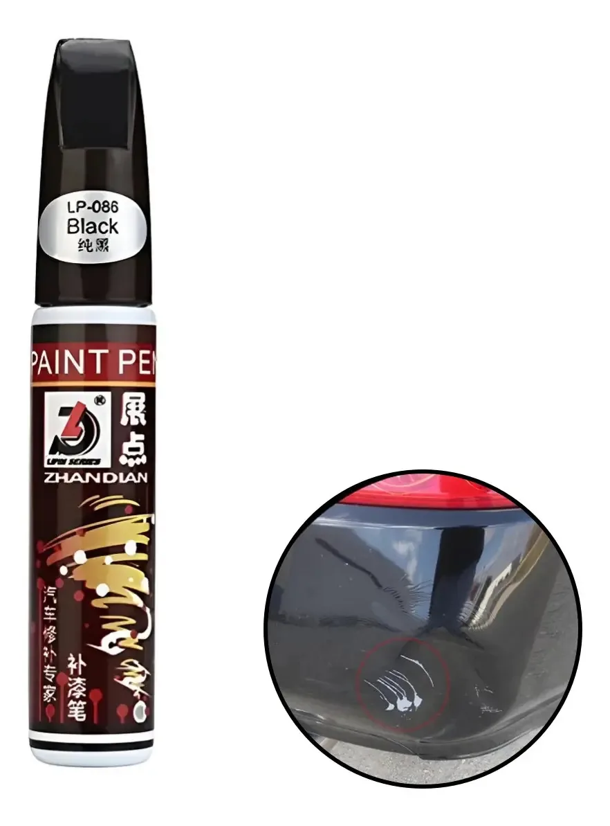 Lápis de reparo de arranhões para pintura automática, cor preta, corretor de arranhões, retoque rápido, fácil de usar, corpo, oculta marcas, exterior do veículo