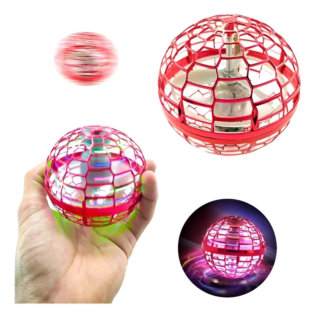 Bolinha Voadora Magica Drone Spinner Retornável Boomerang Cor Vermelho