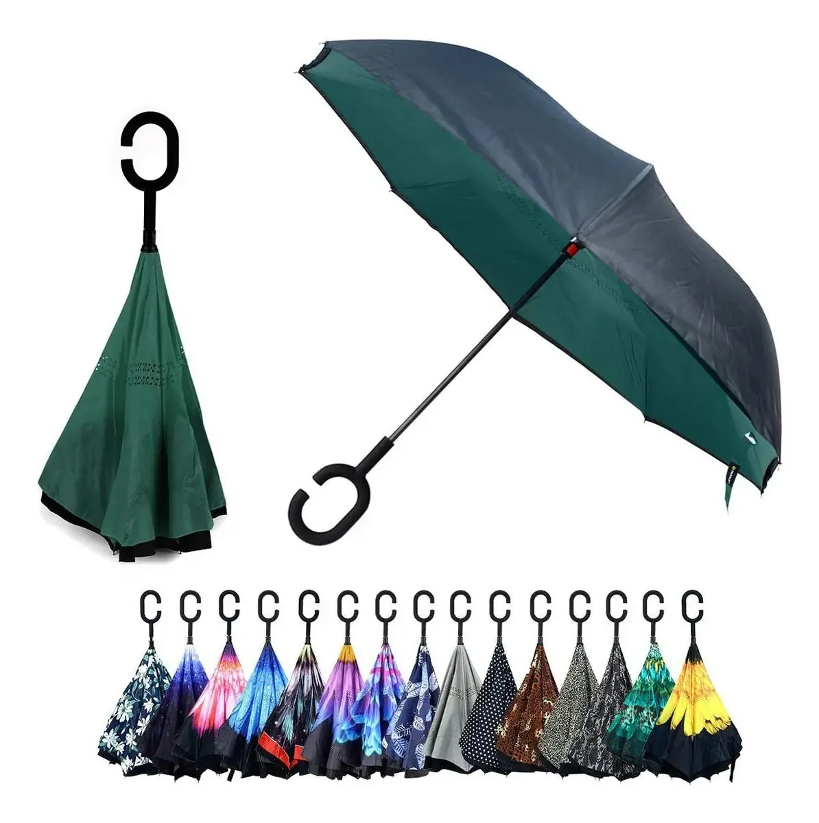 Guarda-chuva DONGTIAN SALES guarda-chuva verde com design de estrelas