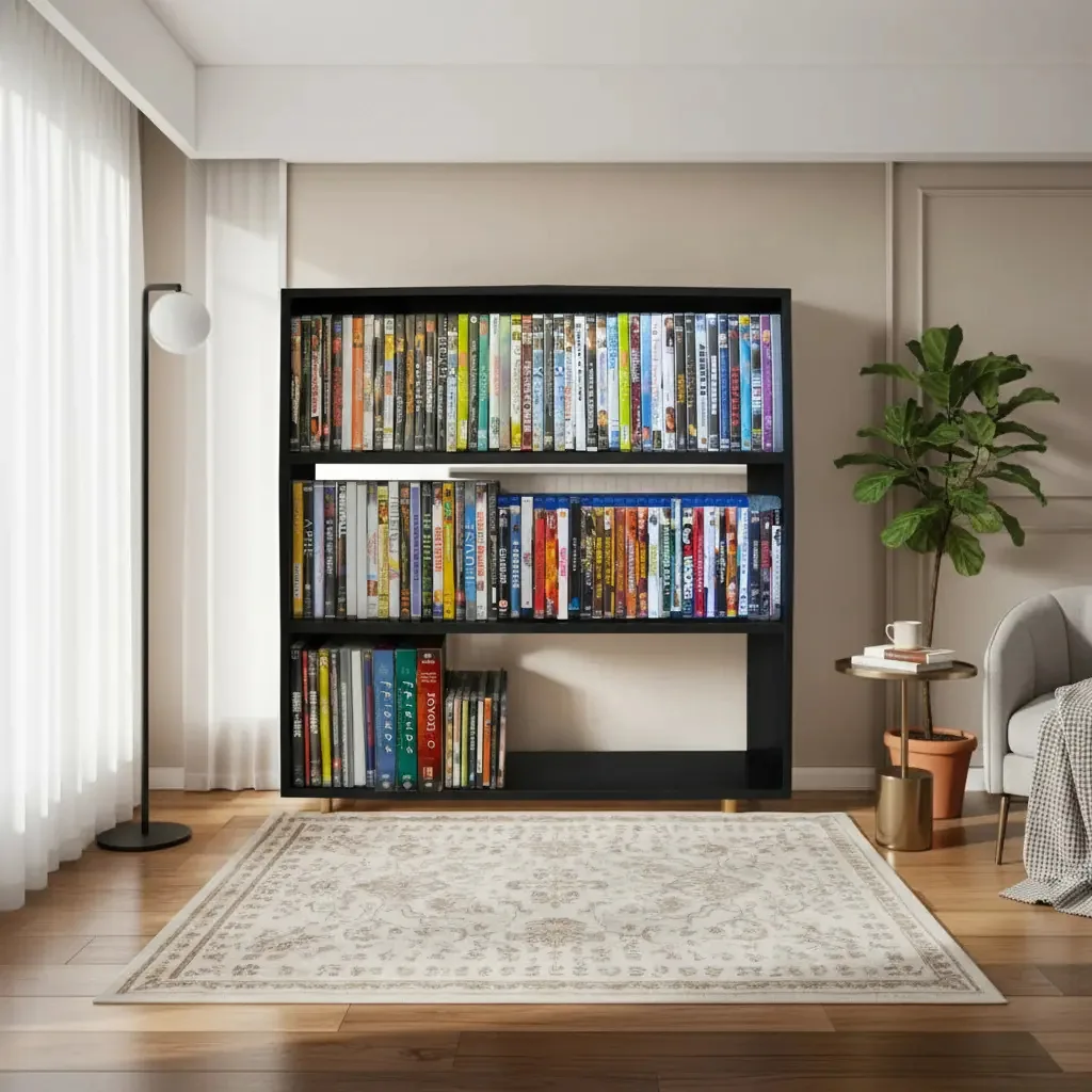 Prateleira para Cds e Dvds em Mdf Preto – Coleções Pabimi