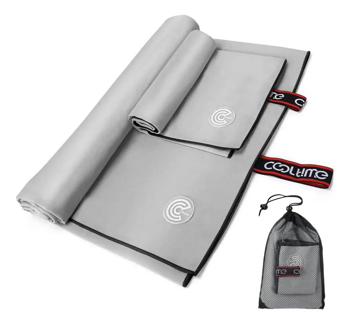 2 peças de toalhas esportivas de microfibra Sendowtek Toalhas de secagem rápida de microfibra Toalha esportiva de secagem rápida com sensor UV, grande 160 x 80 cm, trompete 80 x 40 cm, absorvente,...