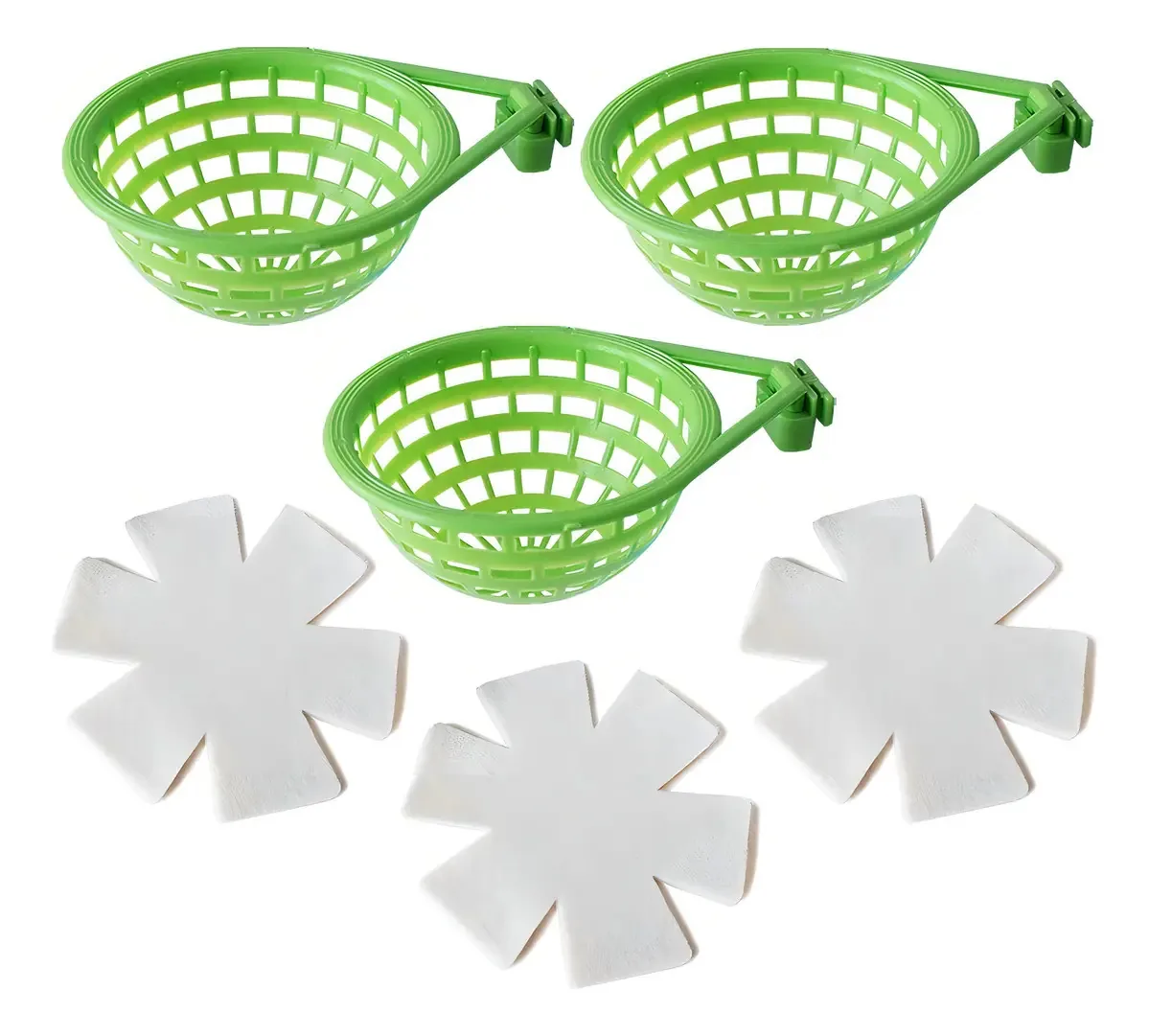 Conjunto de 3 ninhos de pássaros, ninhos de canários, almofada de plástico
