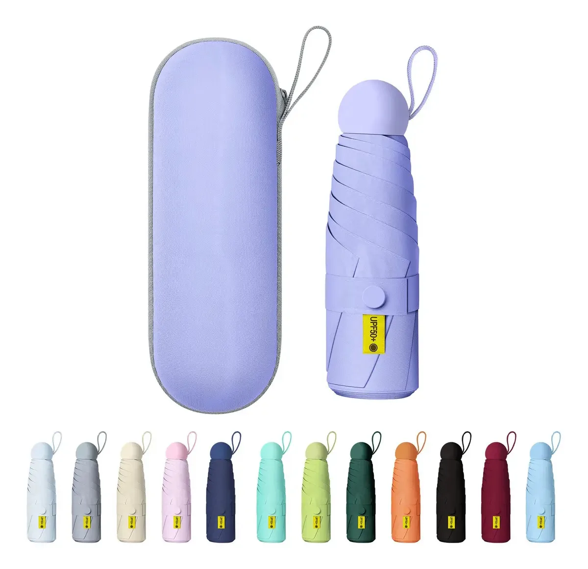 Guarda-chuva, guarda-chuva, bolso anti-UV+bolsa cápsula roxa