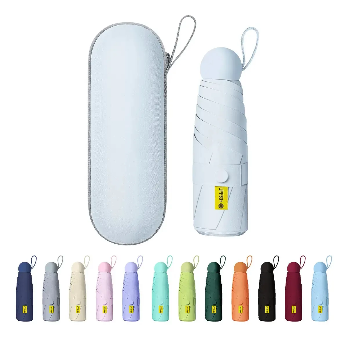 Guarda-chuva, guarda-chuva, bolso anti-UV+bolsa de cápsula branca