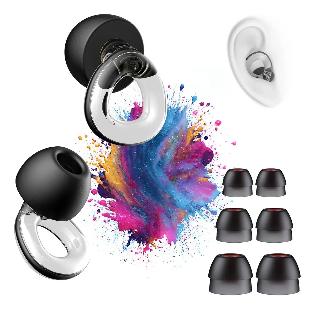 Olafvi Protetores Auriculares, Protetores Auriculares, Cancelamento De Ruído, Proteção Auditiva Para Dormir, Ronco, Viagens, Shows, Construção, Estudo, Silicone Macio E Espuma, Conforto