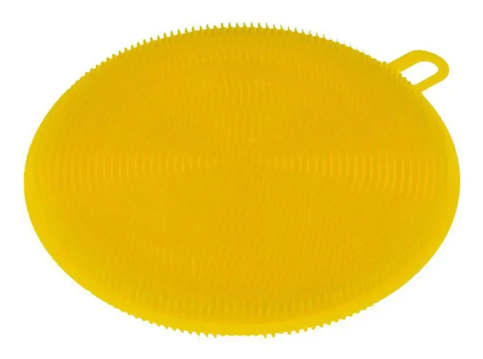 Kit Com 3 Esponjas De Silicone Redondas - Amarelo