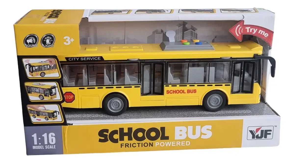 Microônibus escolar/ônibus urbano A Fricção+som+cor da luz Amarelo Personagem do ônibus escolar