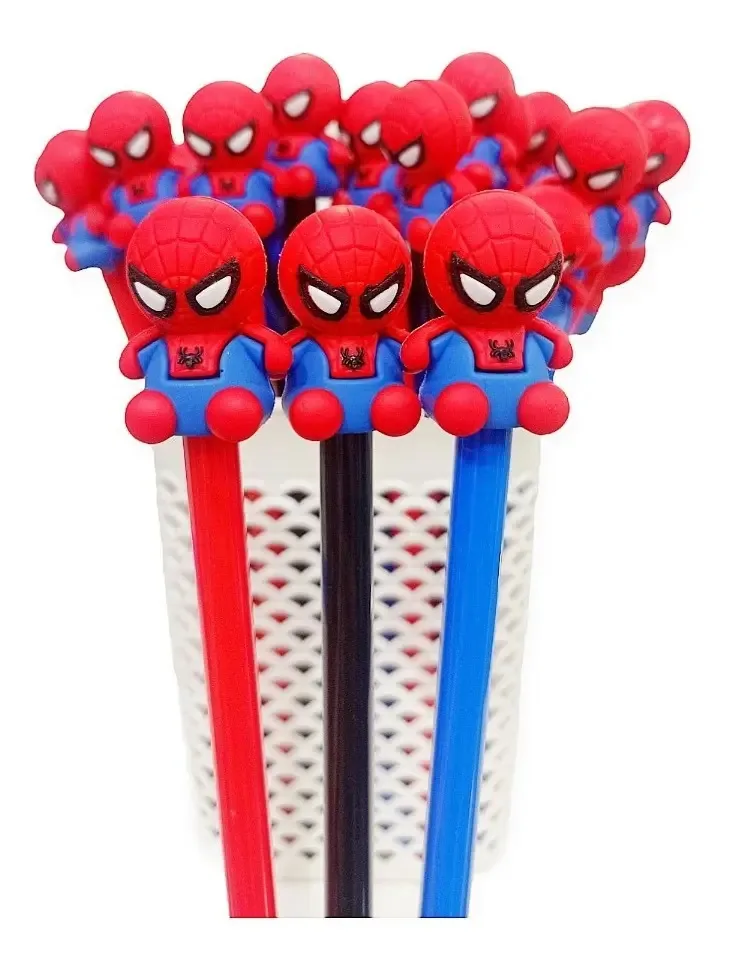Canetas Spider-Man Canetas para Suavenir X24 unidades, tinta preta, exterior, vermelha