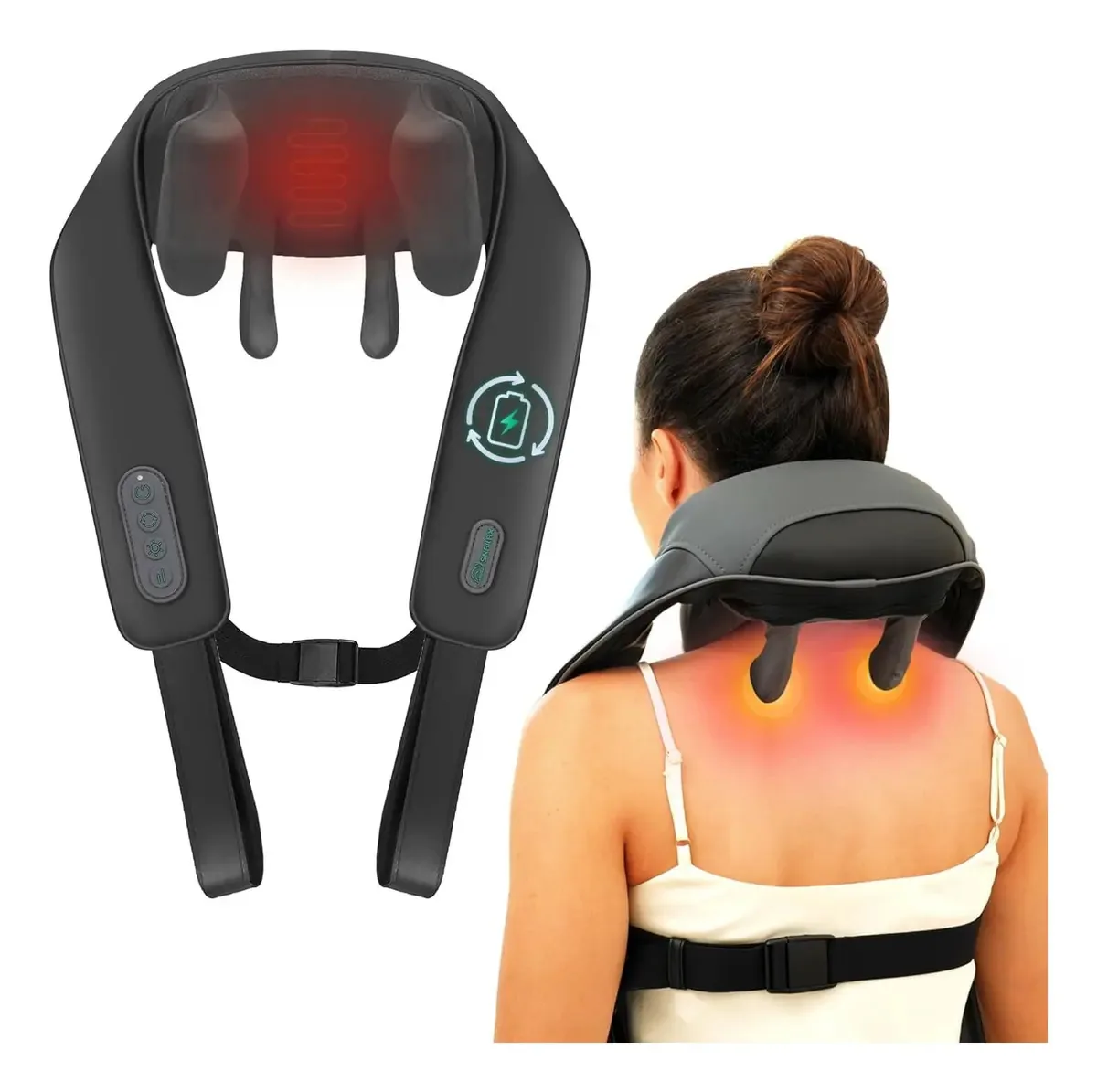 Massageador térmico de pescoço e costas Snailax 4D