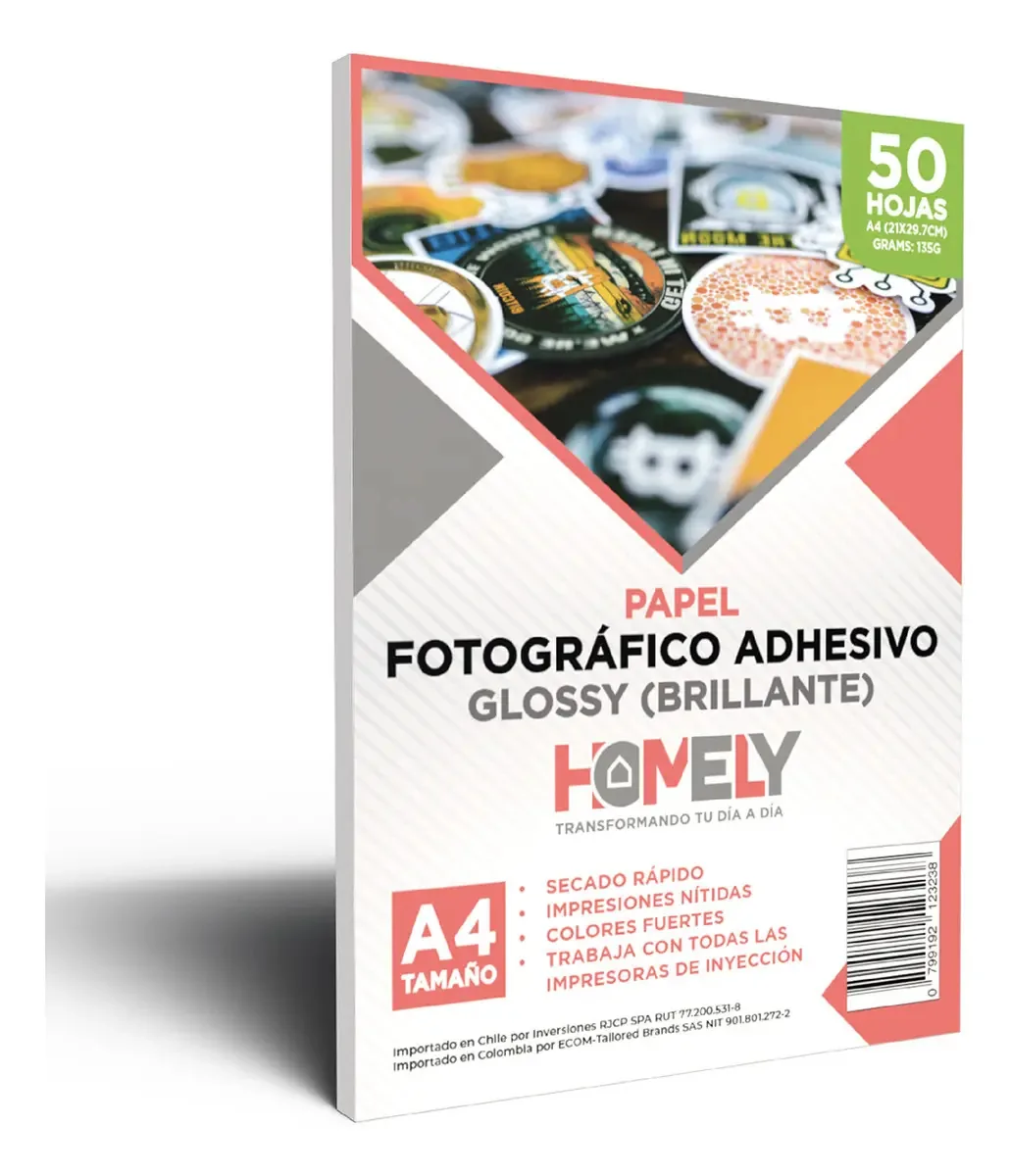 Papel fotográfico adesivo Homely Glossy Glossy A4 50 H