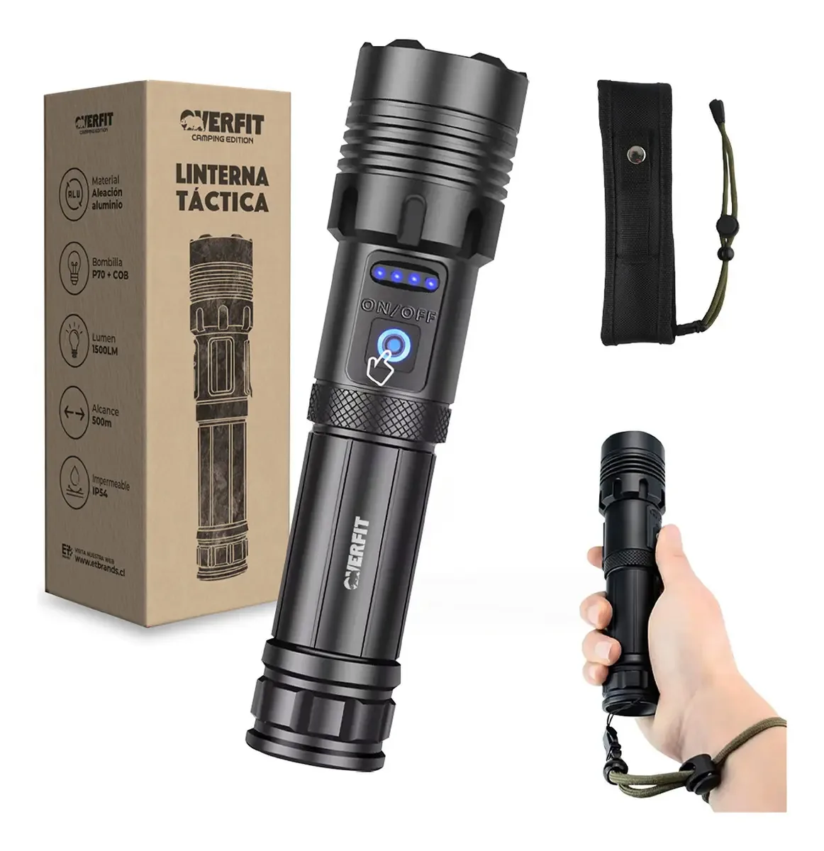 Lanterna tática Cob de 1500lm
