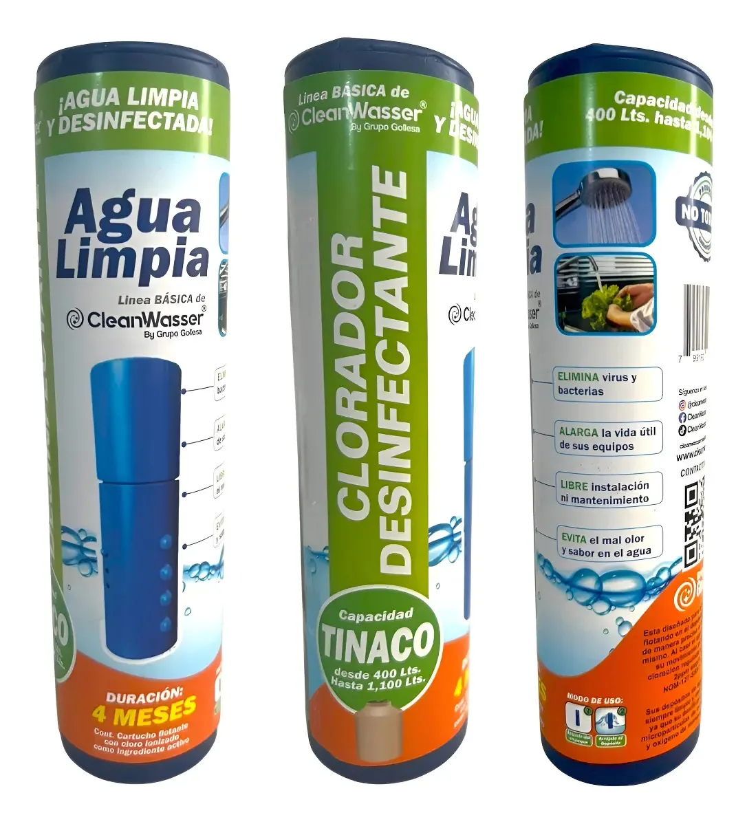 Desinfetante de água limpa Cleanwasser para tanques de água de 1.100 l