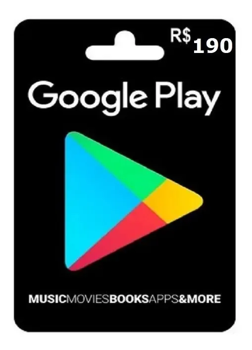 Cartão Digital Google Play Giftcard 190 Reais Br
