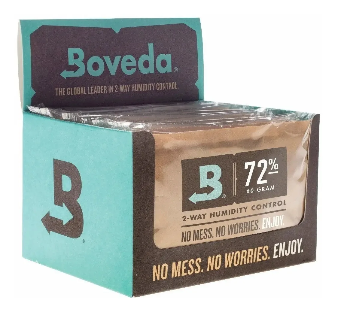 Caixa grande Boveda, pacote com 12, 60 gramas, umidade 72