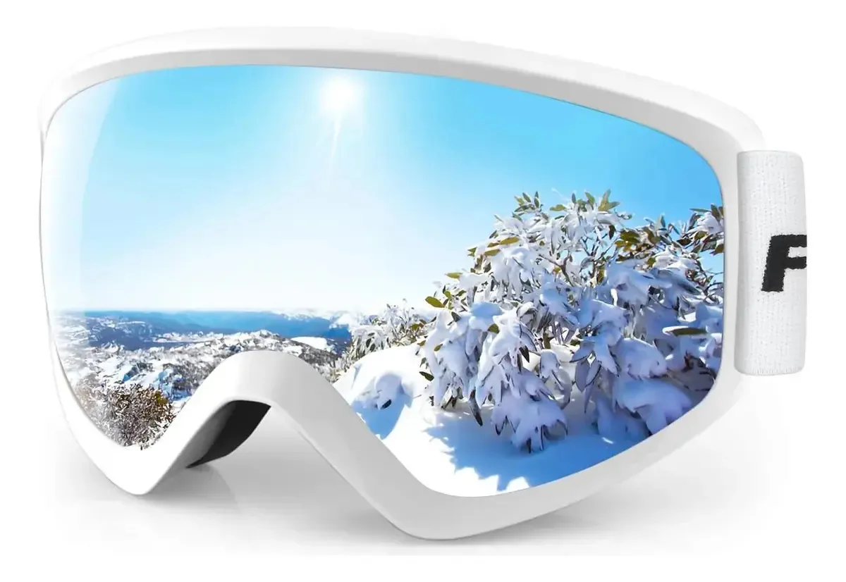 Óculos de esqui para crianças Findway, óculos de neve e neve. Verde escuro