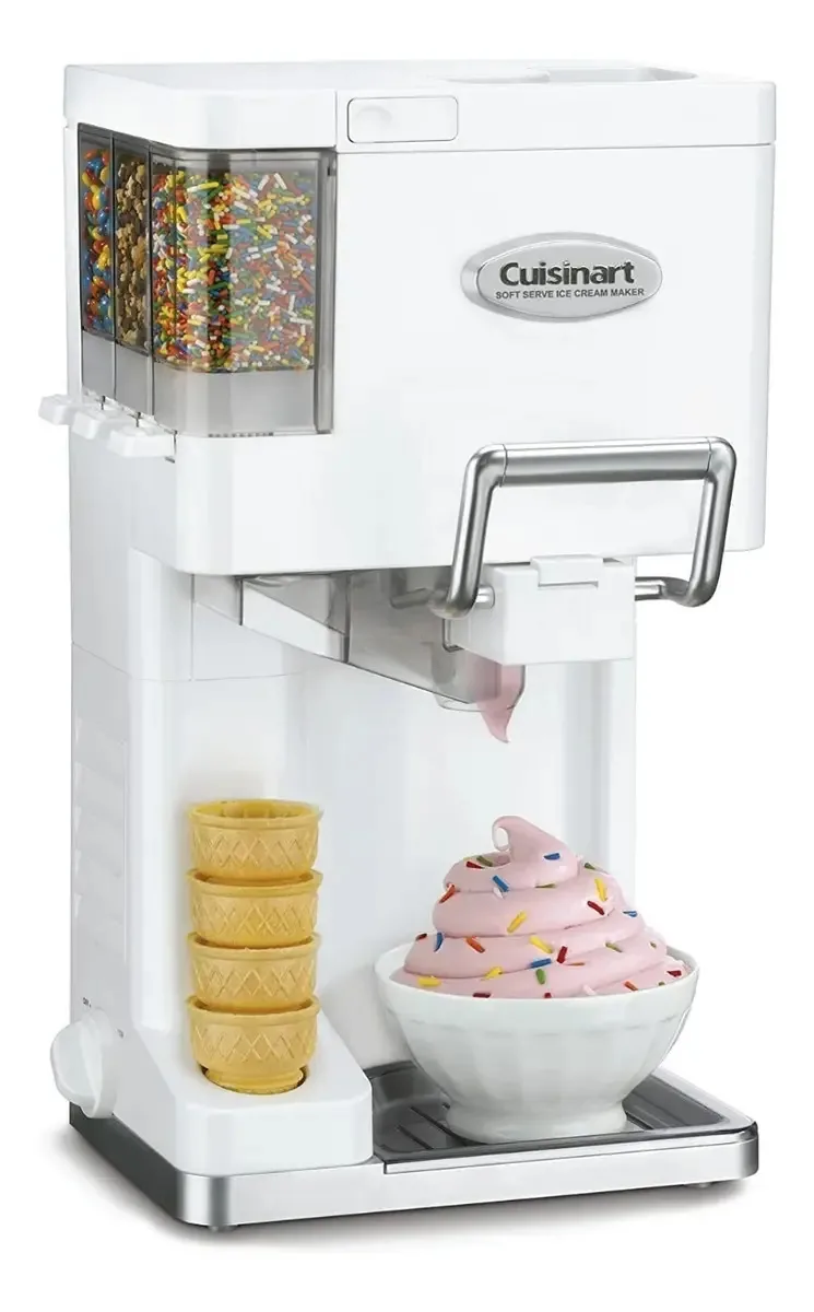 Cuisinart Ice-45P1 Mix, 1,5 litro, Soft Service, cor de sorvete, branco, frequência variável