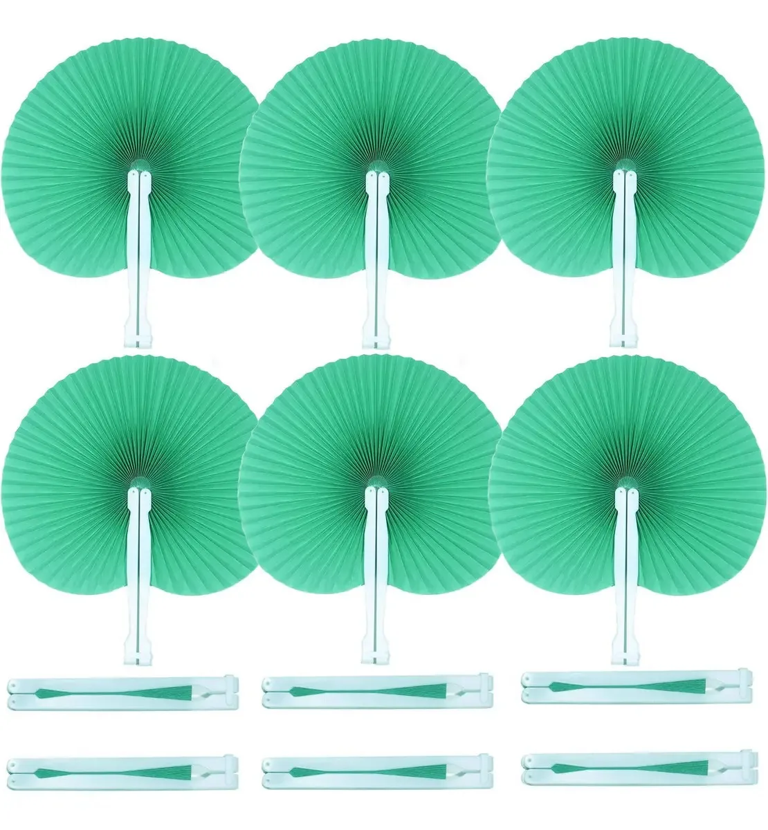 Ventiladores De Papel Dobráveis Verdes Redondos Para Festa