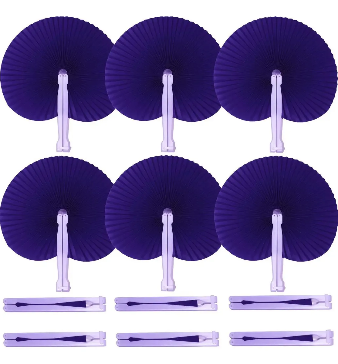 Leques De Papel Roxo Dobráveis Para Festas E Casamentos