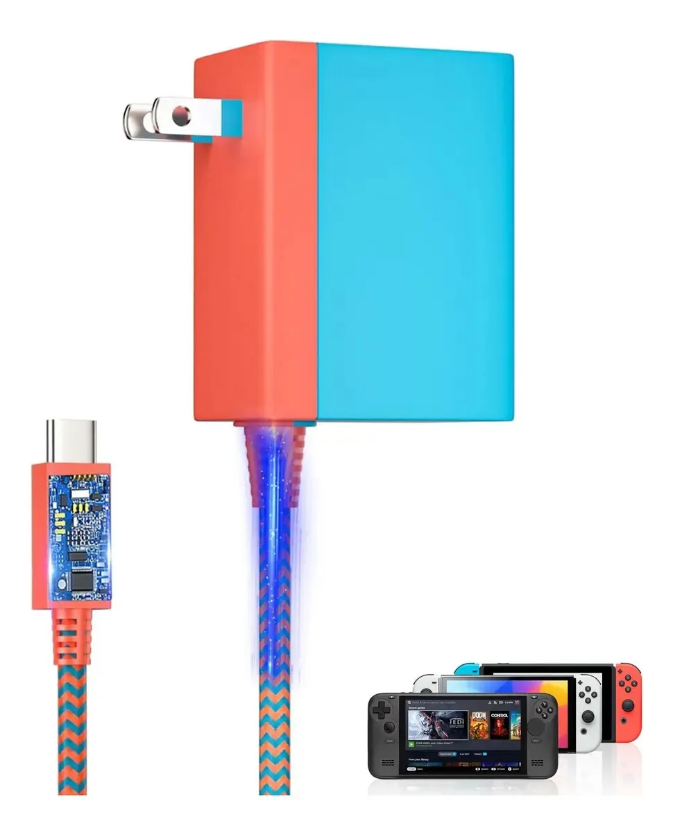 Carregador Rápido 39w 1.5m Para Nintendo Switch e Lite