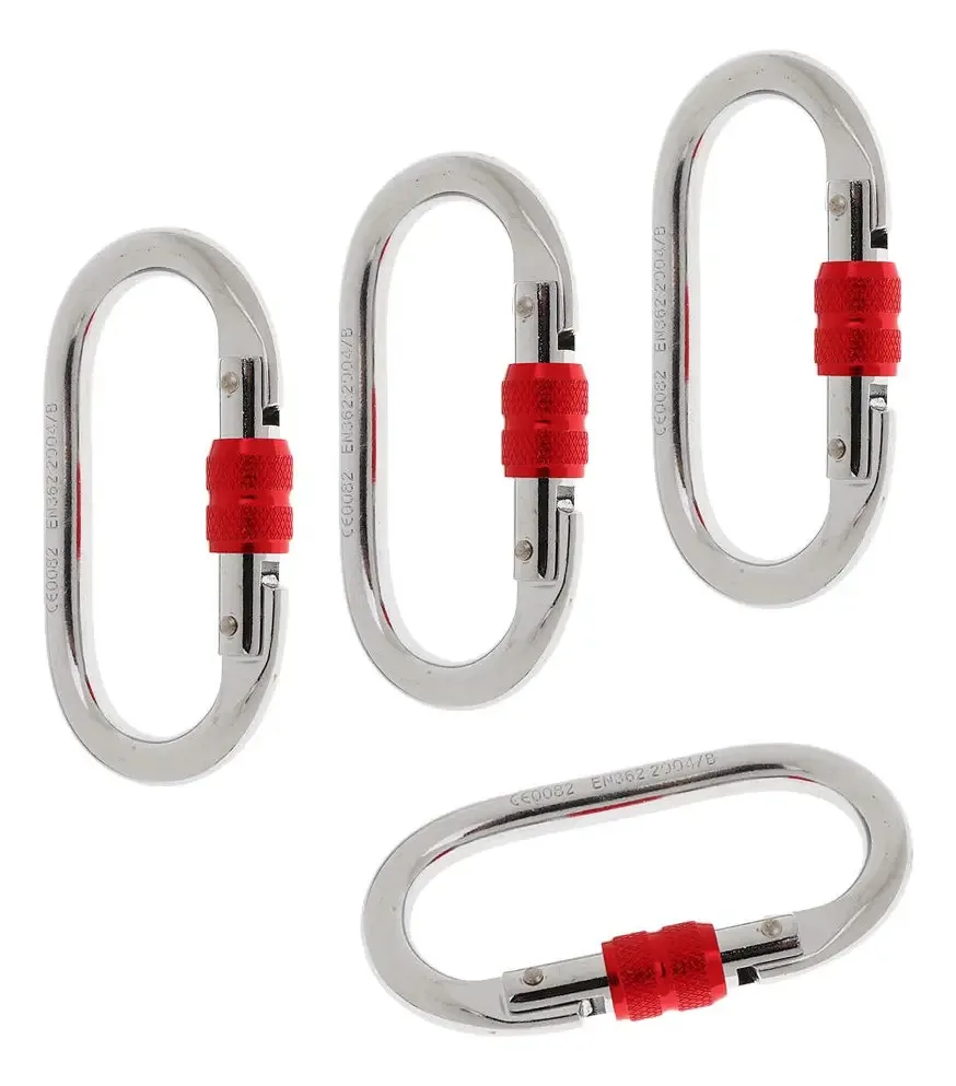 Amleso 2x 2 Peças Profissional 25kn 2500kg Screwgate Bloqueio Escalada em Rocha Espeleologia Mosquetão Montanhismo Rapel Clipe Gancho Chaveiro