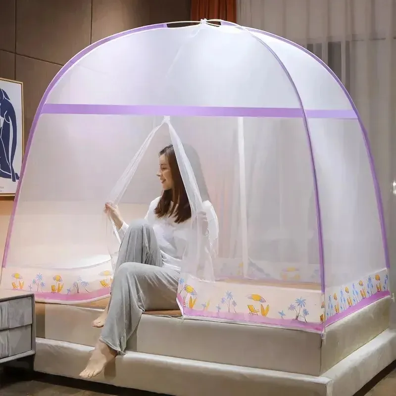 Cama de pavilhão Ycrigns® Mosquito Net 1,8* 2* 1,5 m dobrável de 2 portas, pavilhões, mosquiteiro dobrável duplo, porta grande, anti-queda