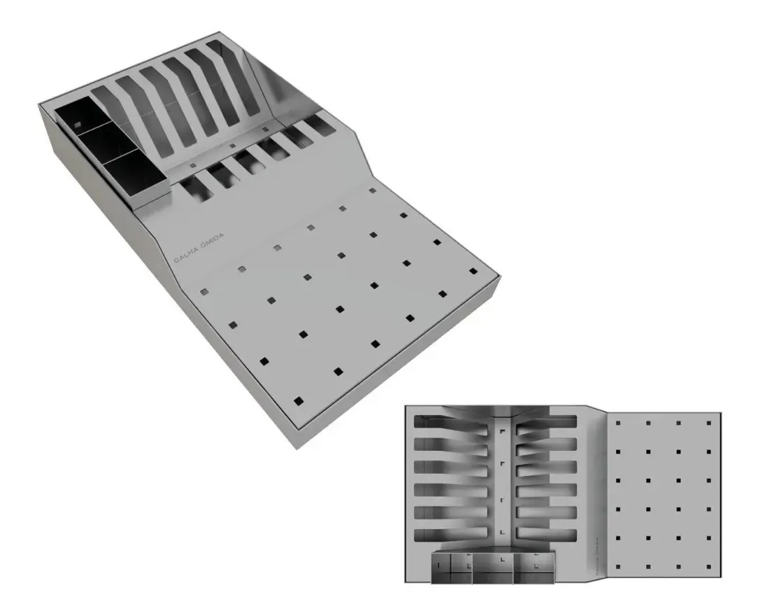 Escorredor De Louça Inox Calha Úmida Pratos Copos E Talheres Cor Escovado Scotch Brite