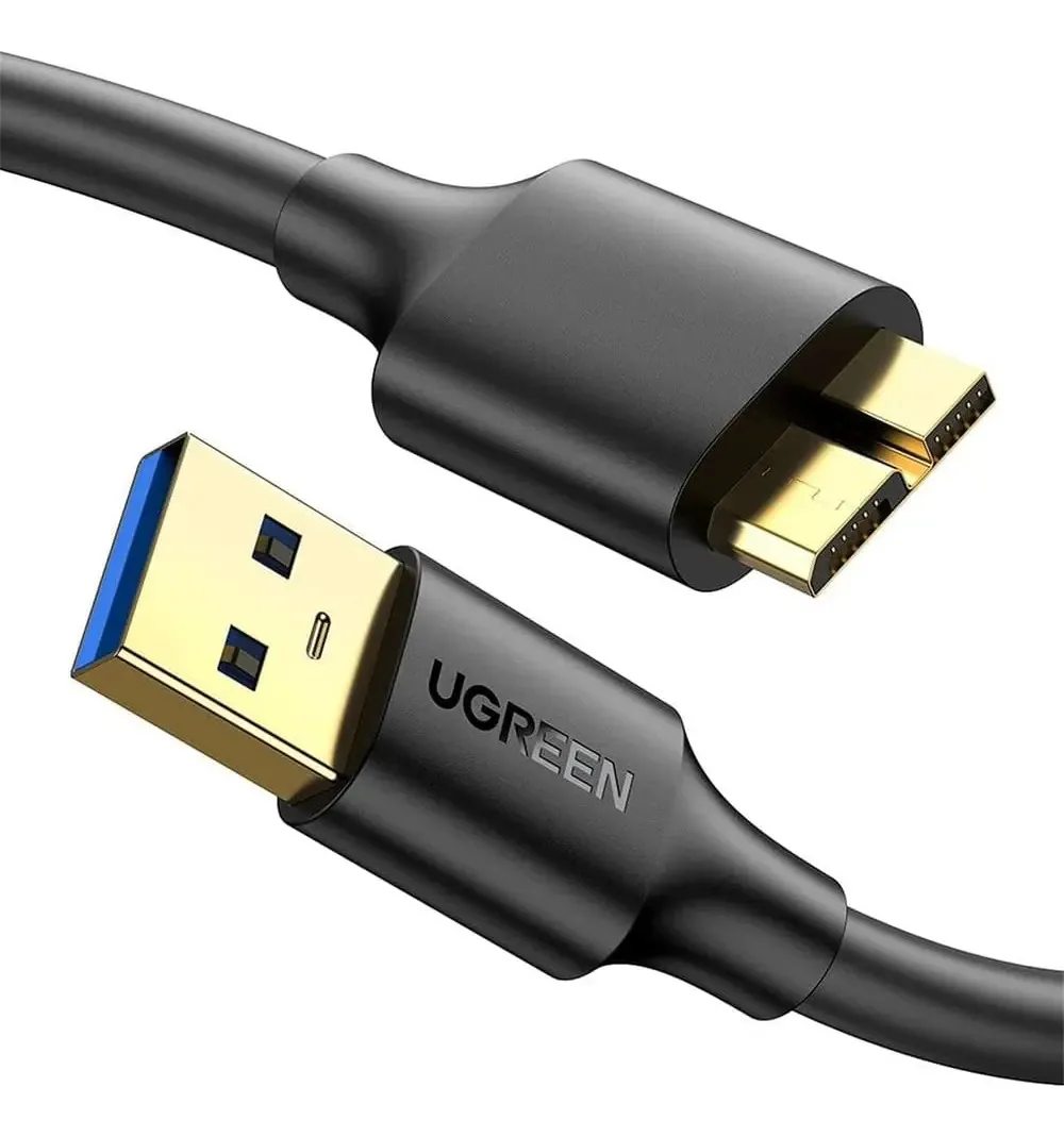 Cabo Usb 3.0 Ultrarrápido Micro Usb Hd Externo 5gbps Ugreen Cor Preto
