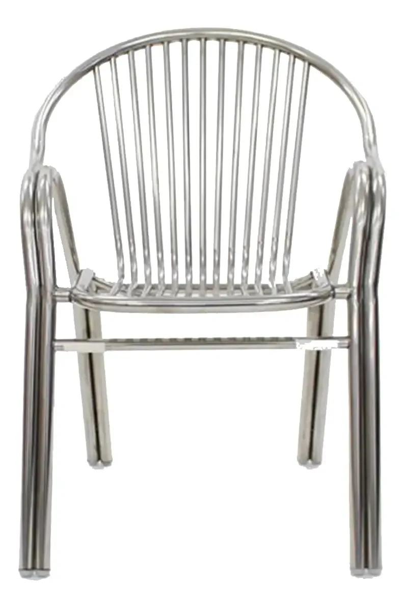 Grande cadeira de jantar ao ar livre com apoios de braços Super Top Silver Color Listrada