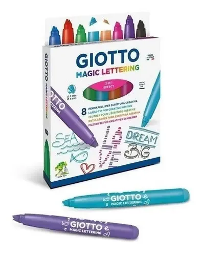 Marcadores Giotto Magic Lettering de 8 cores
