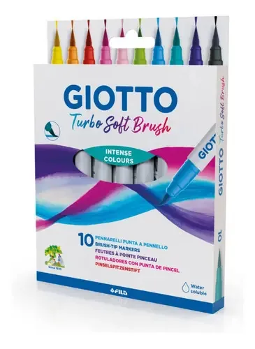 Marcadores Turbo Soft Brush Giotto 10 cores