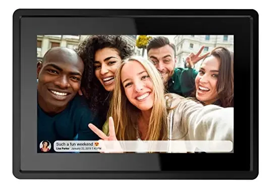 Porta-retratos digital WiFi inteligente Feelcare de 7 polegadas e 16 GB, envie