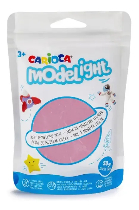 Massa de modelar Carioca Modelight 50 g rosa