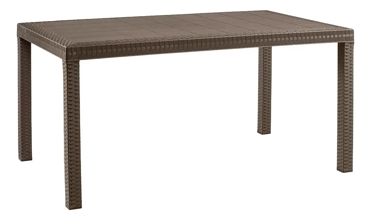 Mesa de jardim de vime italiano 150 x 90 cm marrom